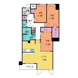 CORTILE MARUFUKU【1階】の間取り