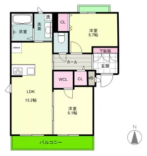 ヴィラエーデル泉II【1階】の間取り