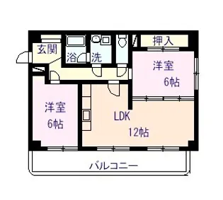 パークサイド水前寺【6階】の間取り