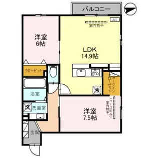 クロワール【3階】の間取り