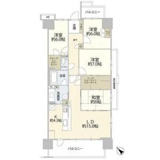 ライネスシティ千葉みなと【11階】の間取り