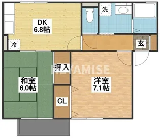 セジュールたさきB棟【2階】の間取り