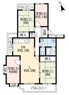 UR高津【5階】の間取り
