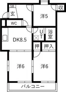 パークス角五郎【1階】の間取り