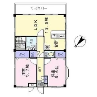 システムマンション北柏【1階】の間取り