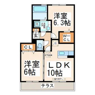 ディアコート桜木【1階】の間取り