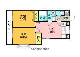 ハッピーハイツみなと【1階】の間取り