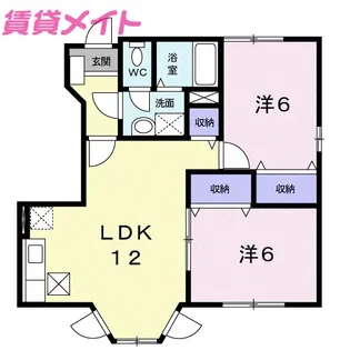 クレアール 石田【1階】の間取り