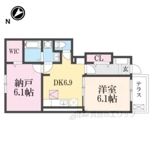 グリシーヌアビテ【1階】の間取り