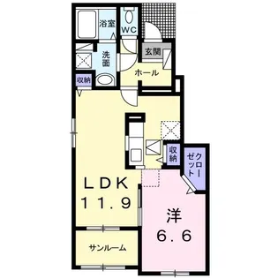 カリフロール コハル D【1階】の間取り
