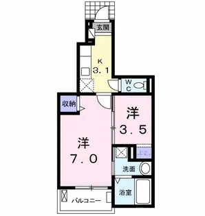 ルクリア【1階】の間取り