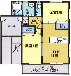 メープルハウスA棟【1階】の間取り