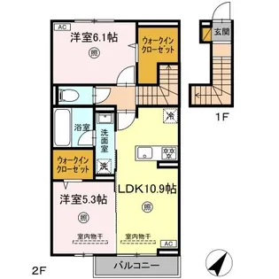 ヒルズ平泉【2階】の間取り