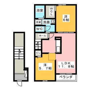 ラ ルーチェ【2階】の間取り