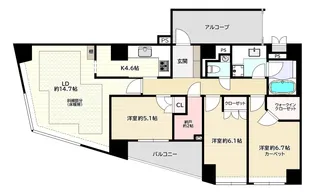 Brillia六義園【5階】の間取り