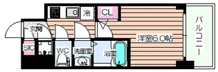 エスリードレジデンス大阪ウエストコート【7階】の間取り