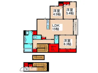 アルタス北国分【3階】の間取り