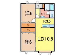 2LDKの間取り画像