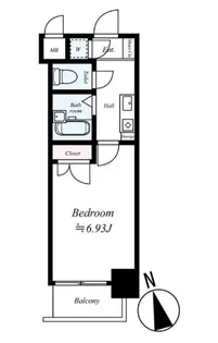 福岡県福岡市中央区荒戸2【マンション】の間取り