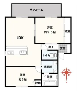 坂出市のオススメのリフォーム済み賃貸物件【1階】の間取り