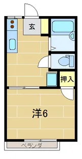 フラワーハイツ萩【1階】の間取り