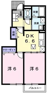 グラース・ヒルB【1階】の間取り