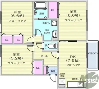 リバーサイドシャトーC【2階】の間取り