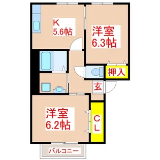 ドミール田上【2階】の間取り