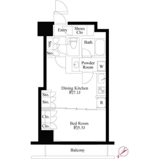 グランスイート銀座レスティモナーク【11階】の間取り