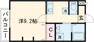 大阪府堺市堺区九間町西2【マンション】の間取り