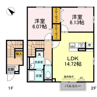 コンフォール B【2階】の間取り