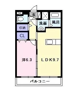 1LDKの間取り画像