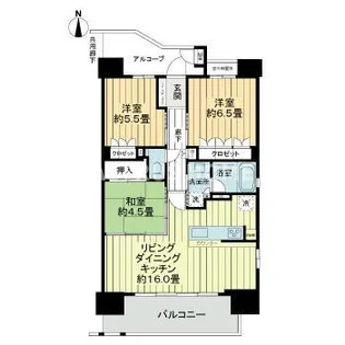 大阪府大阪市阿倍野区西田辺町2【マンション】の間取り