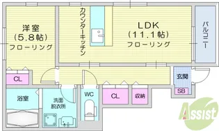 メゾン・ド・ハシヌマC【1階】の間取り