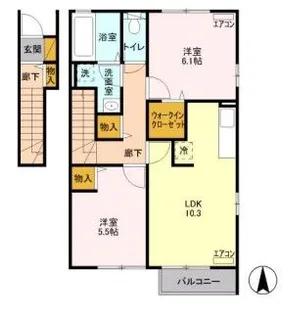 セジュールプレリー【2階】の間取り