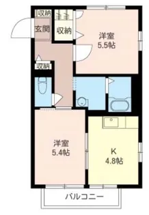 Flat-B【SHM】【2階】の間取り