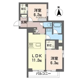 セゾン サフィール【3階】の間取り