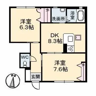 クレール B棟【1階】の間取り