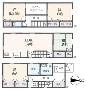 東京都多摩市乞田【一戸建】の間取り