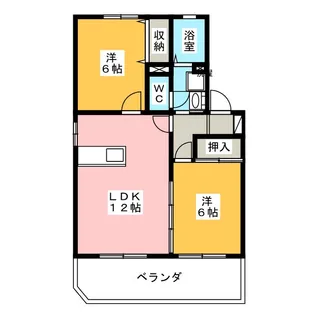 カムール高畑【1階】の間取り