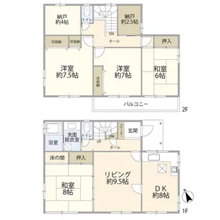 千葉県流山市大字鰭ケ崎【一戸建】の間取り