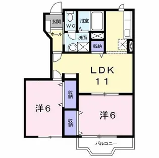 ラヴァーズ・ハウスII【1階】の間取り