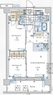 GENOVIA赤羽【2階】の間取り