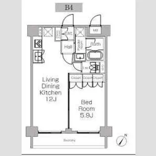 プラウドフラット三軒茶屋II【2階】の間取り