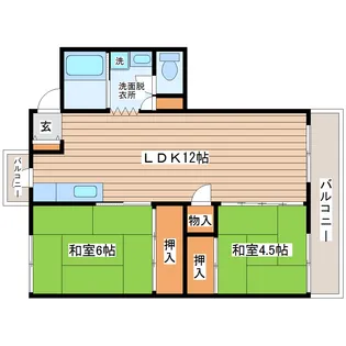 ハイネス長町【4階】の間取り