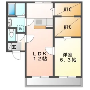 ホワイトピア米津【1階】の間取り