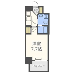 ラシュレエグゼ難波南【2階】の間取り