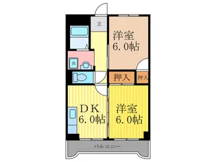 ハイツ長岡京【3階】の間取り
