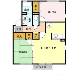 カンパーニュ黒岡 A棟【2階】の間取り