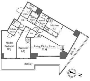 キャピタルマークタワー【24階】の間取り